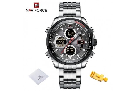 Naviforce Digital Analog Çelik Kayışlı Kol Saati 10022