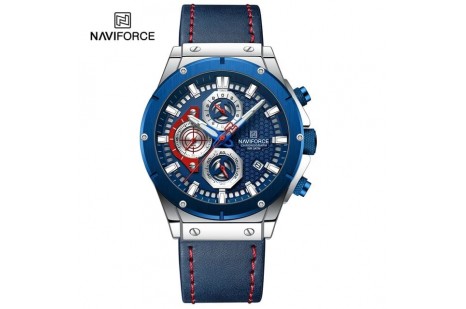 Naviforce Digital Analog Deri Kayışlı Kol Saati 