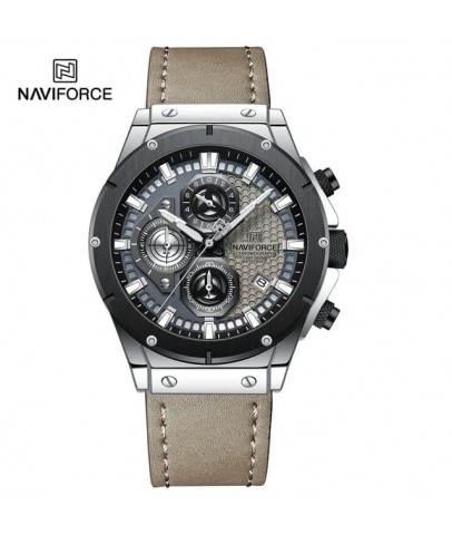 Naviforce Digital Analog Deri Kayışlı Kol Saati