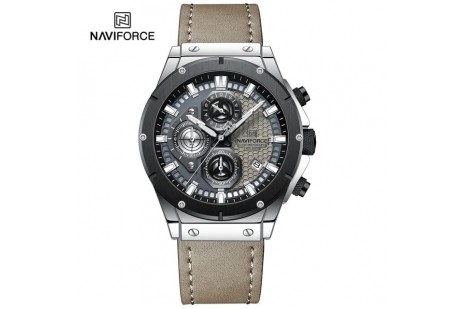 Naviforce Digital Analog Deri Kayışlı Kol Saati