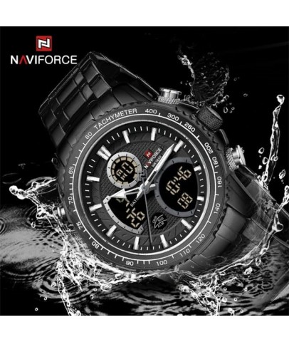 Naviforce Digital Analog Çelik Kayışlı Kol Saati 10025