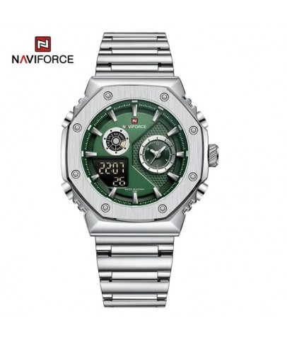 Naviforce Digital Analog Çelik Kayışlı Kol Saati 