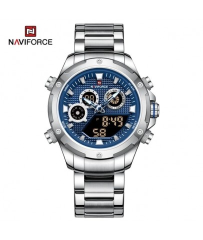 Naviforce Digital Analog Çelik Kayışlı Kol Saati 10017