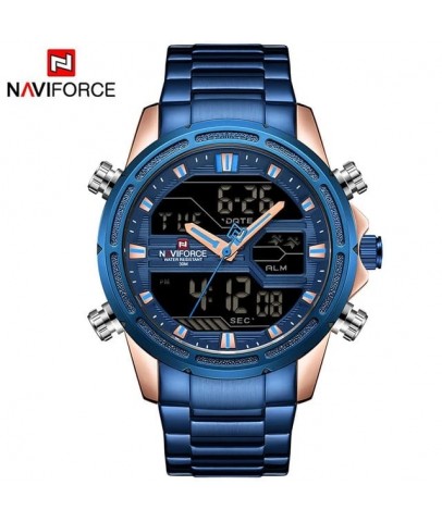 Naviforce Digital Analog Çelik Kayışlı Kol Saati 10019