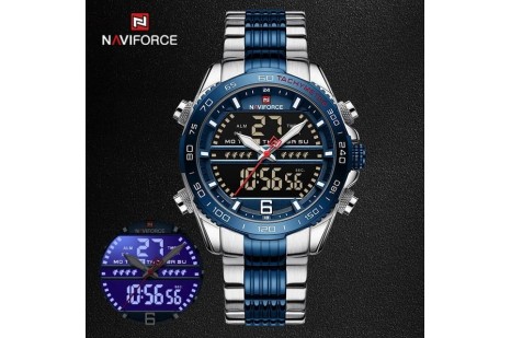 Naviforce Digital Analog Çelik Kayışlı Kol Saati 10024